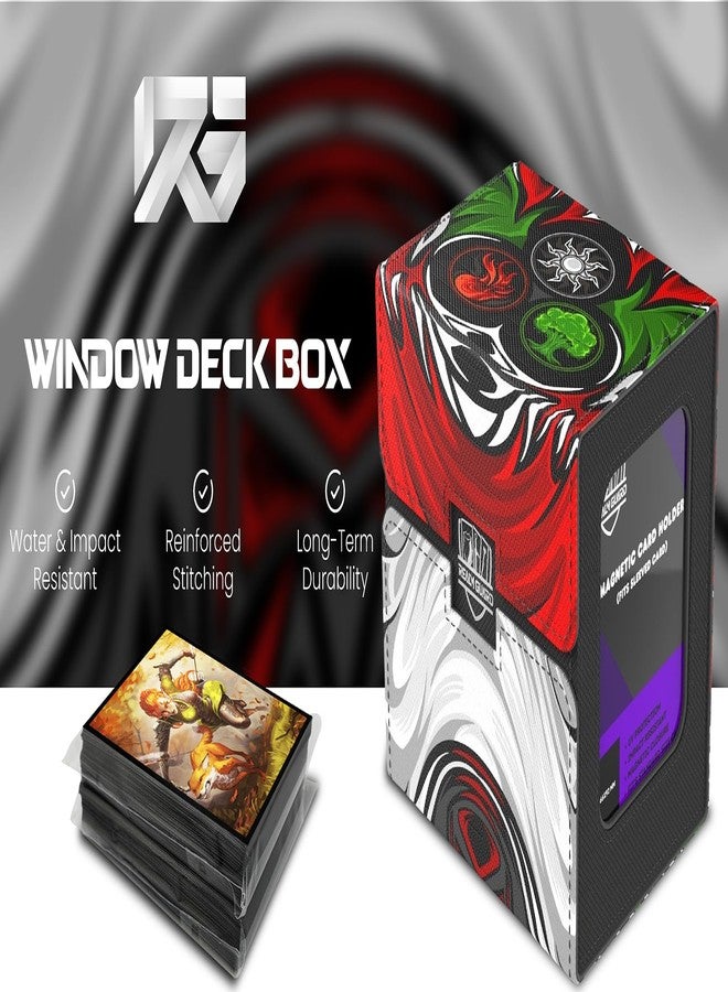 Realm Guard TCG/MTG Commander 100+ Card Art Deck Box With Storage (White/Red/Green) - Image 5